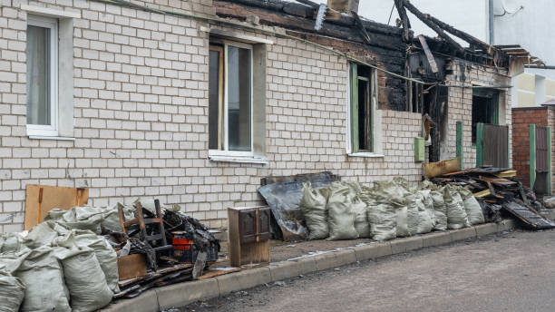 Professional Fire Damage Restoration technician working in Christmas, FL